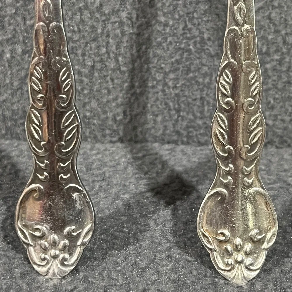 Vintage National Stainless Japan Serving Spoon & Fork Set Floral Stainless Steel